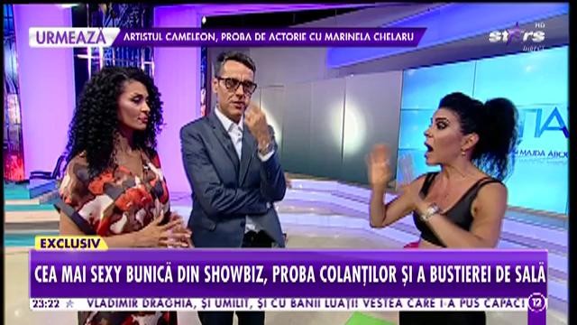 Cea mai sexy bunică din showbiz, proba colanţilor şi bustierei de sală, &icirc;n platoul Agenţiei VIP!
