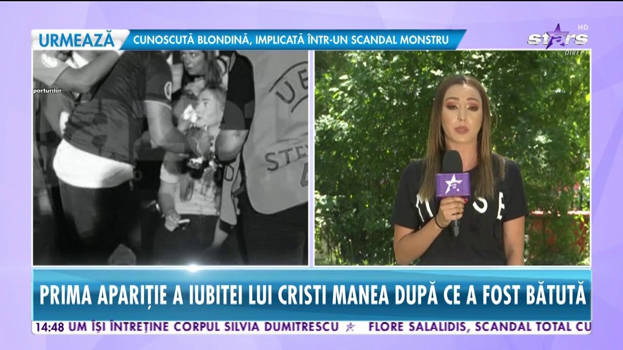 Prima apariţie a iubitei lui Cristi Manea, după ce a fost bătută cu bestialitate la meciul Rom&acirc;nia - Franța!