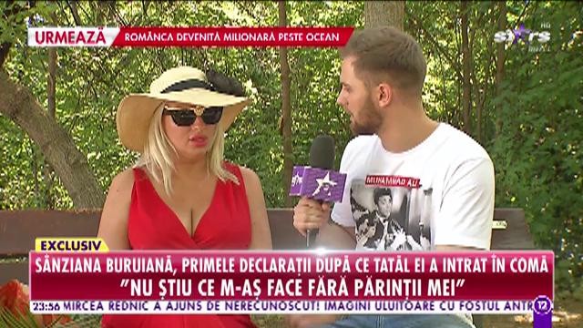 Agenția Vip. S&acirc;nziana Buruiană, primele declaraţii după ce tatăl ei a intrat &icirc;n comă: De c&acirc;teva luni, viața mea a devenit un cășmar