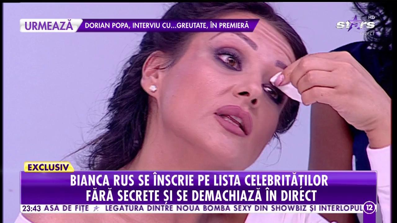 Bianca Rus s-a &icirc;nscris pe lista celebrităţilor care s-au demachiat &icirc;n direct!