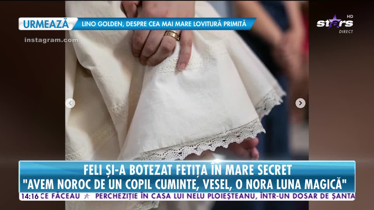 O super artistă de la noi a trecut prin momente emoţionante! Feli și-a botezat fetița, &icirc;n mare secret! Iar noi avem declaraţii şi primele imagini de la eveniment