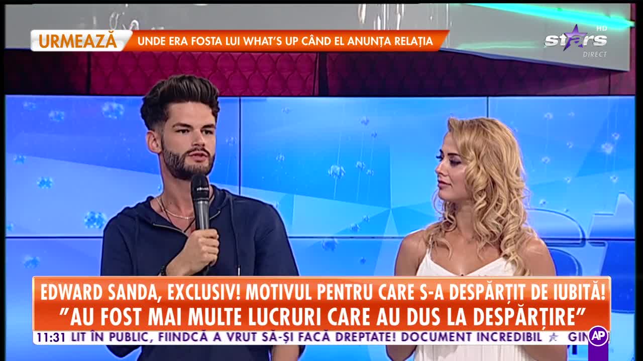 Star Matinal. Edward Sanda, motivul pentru care s-a despărțit de iubită: Nu pot să trec &icirc;n relație peste minciună