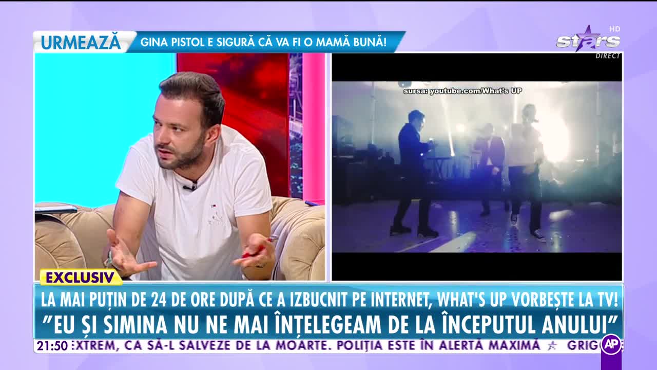 What's Up, prima apariţie TV după divorţul de Simina: "Urma să facem un copil"