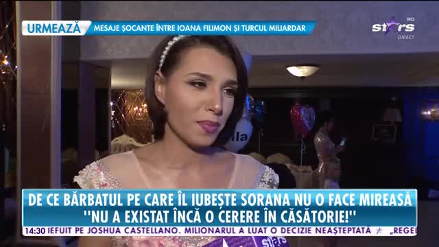 De ce bărbatul pe care &icirc;l iubește Sorana nu o face mireasă