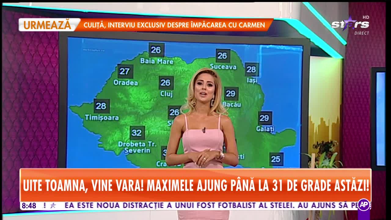Star Matinal. Flick prezintă vremea &icirc;n versuri! Uite toamna, vine vara! Maximele ajung p&acirc;nă la 31 de grade