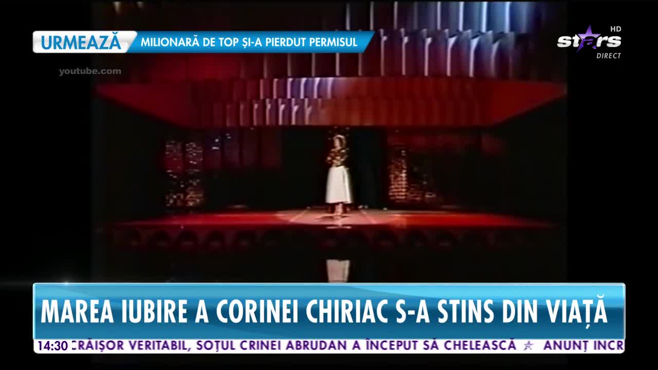 Marea iubire a Corinei Chiriac s-a stins din viaţă