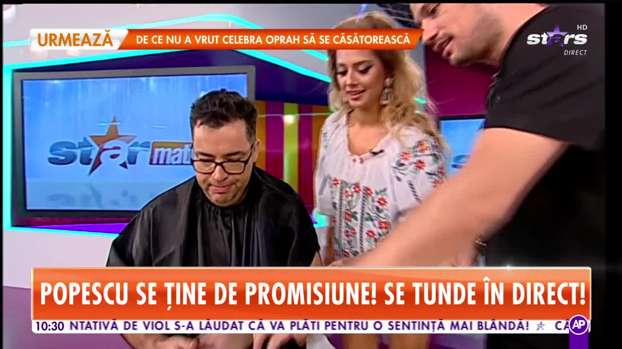 Nebunie &icirc;n platoul Star Matina! Popescu a fost ras pe m&acirc;ini, &icirc;n direct, de Flick!