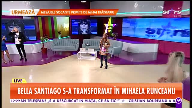 Star Matinal. Bella Santiago, moment impresionant la Te cunosc de undeva! Vedeta s-a transformat &icirc;n Mihaela Runceanu