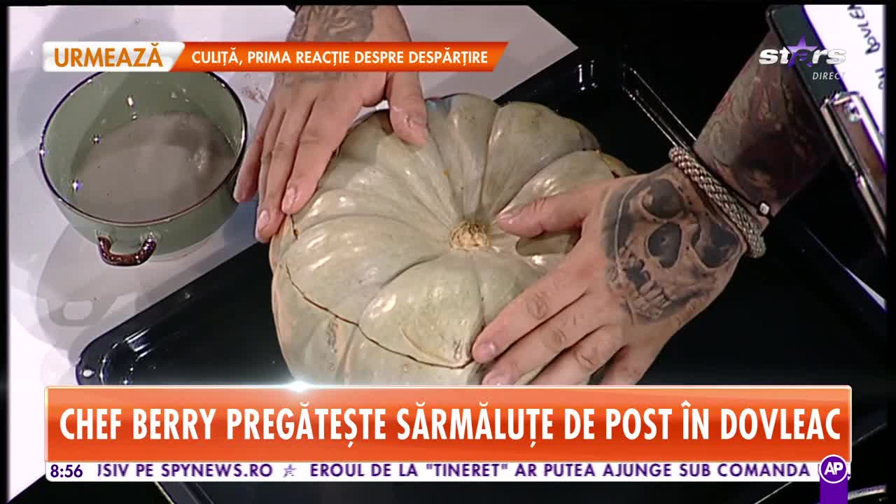 Rețeta zilei! Chef Berry pregătește sărmăluțe de post &icirc;n dovleac