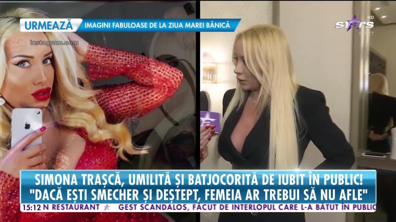 Star News. Simona Traşcă, umilită şi batjocorită de iubit &icirc;n public