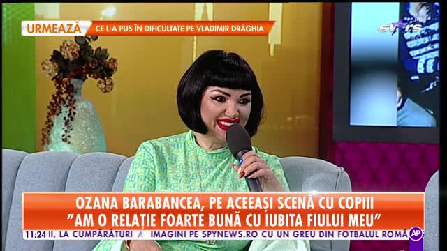 Star Matinal. Ozana Barabancea, pe aceeași scenă cu copiii: Am o relație foarte bună cu iubita fiului meu