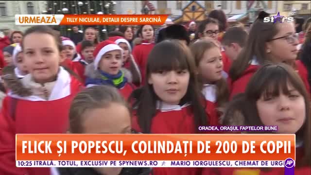 Star Matinal. Flick şi Popescu, colindați de 200 de copii &icirc;n Oraşul faptelor bune