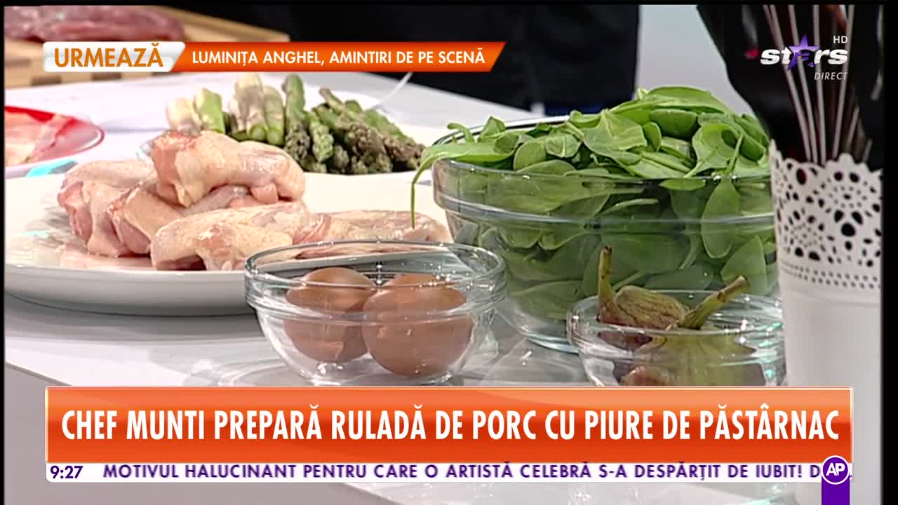 Star Matinal - Rețeta zilei! Chef Munti prepară ruladă de porc cu piure de păst&acirc;rnac
