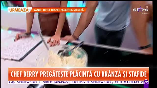 Star Matinal. Chef Berry pregătește plăcintă cu br&acirc;nză și stafide