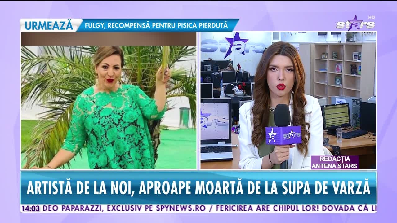 Jeni Nicolau, la un pas de moarte din cauza unei supe de varză