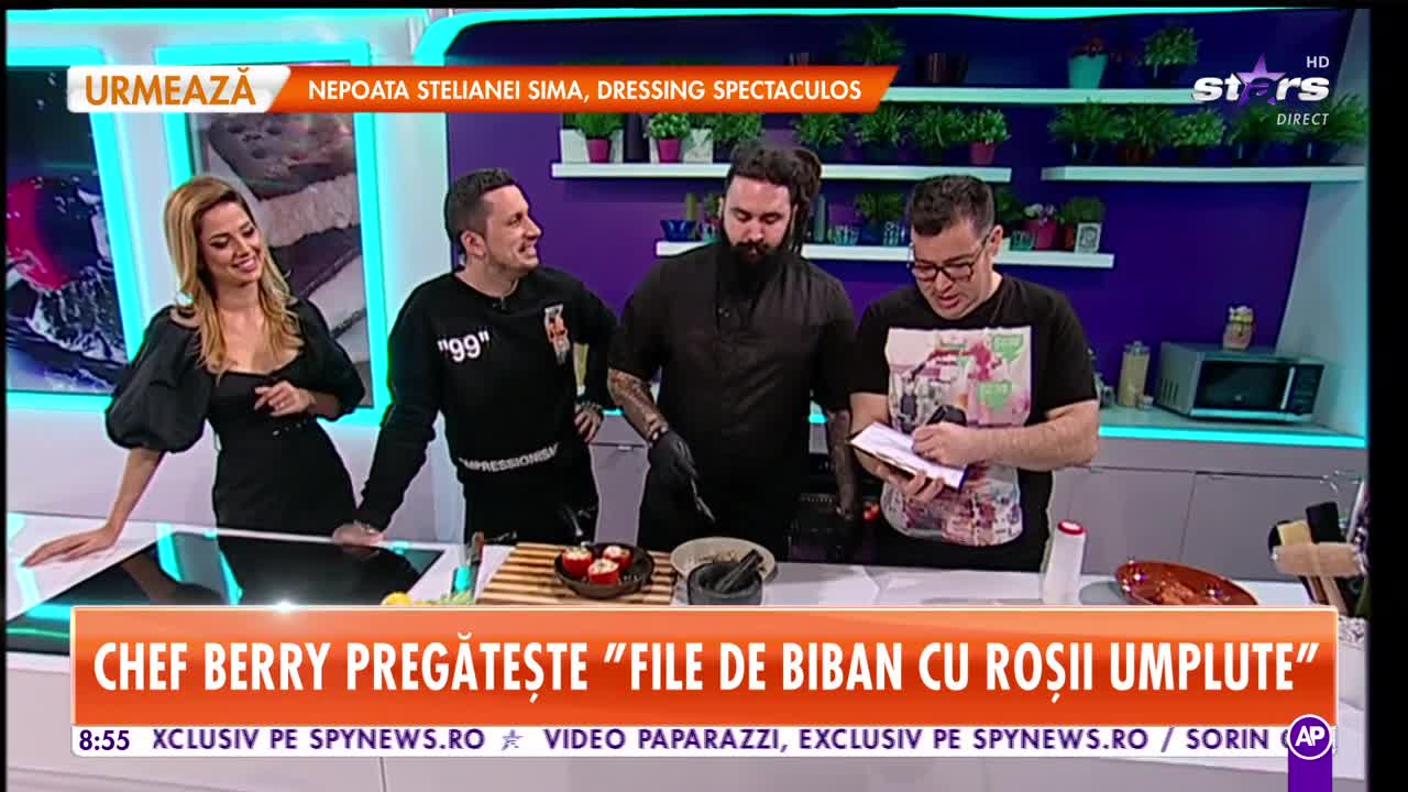Reţeta lui Chef Berry - Star Matinal: File de biban cu rosii umplute