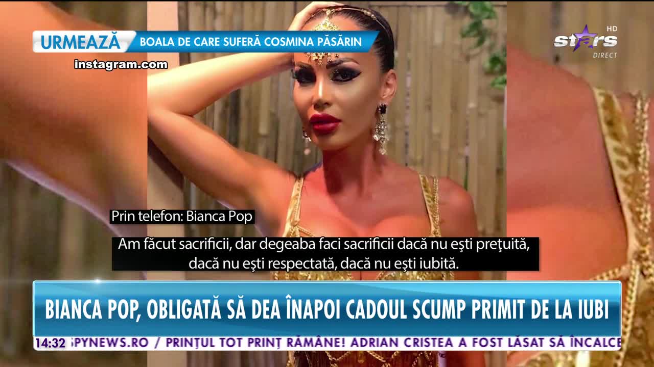 Star News. Bianca Pop, lăsată de iubit fără 16.000 de euro