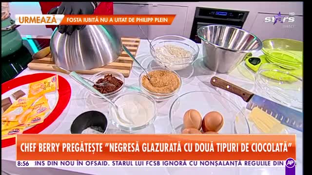Reţeta lui Chef Berry - Star Matinal: Negresă glazurată cu două tipuri de ciocolată