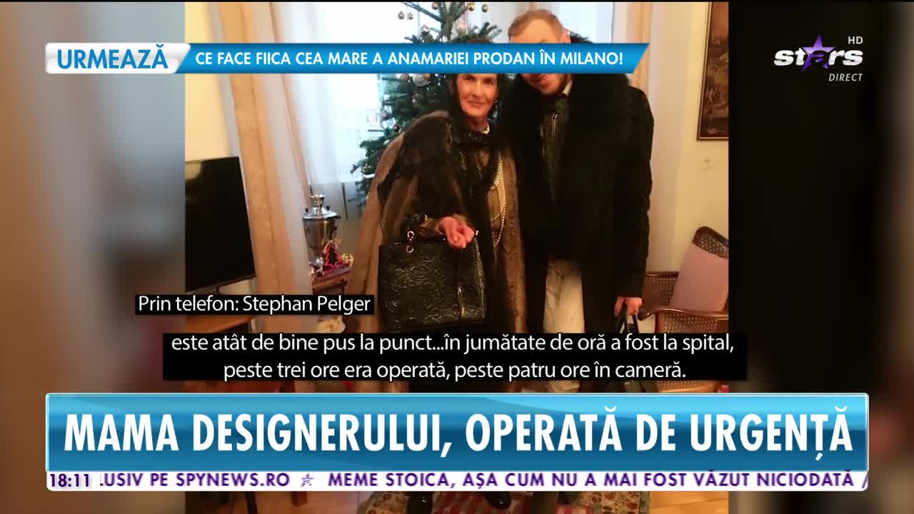 Star News. Mama designerului Stephan Pelger, operată de urgență