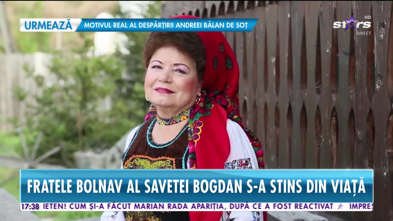 Star News. Saveta Bogdan, &icirc;n doliu! Artista e distrusă de durere