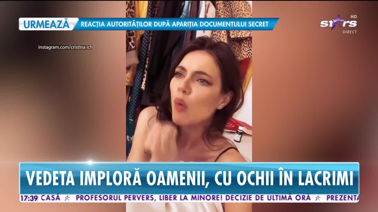 Cristina Ich, disperată! Vedeta imploră oamenii, cu ochii în lacrimi, să stea acasă şi să respecte măsurile impuse de autorităţi