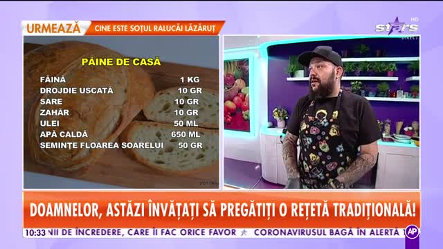 Reţeta lui Chef Munti de la Star Matinal: P&acirc;ine de casă și ciorbă de pui țărănească