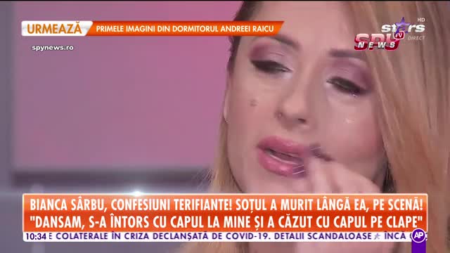 Bianca S&acirc;rbu, confesiuni terifiante. Soțul a murit l&acirc;ngă ea, pe scenă