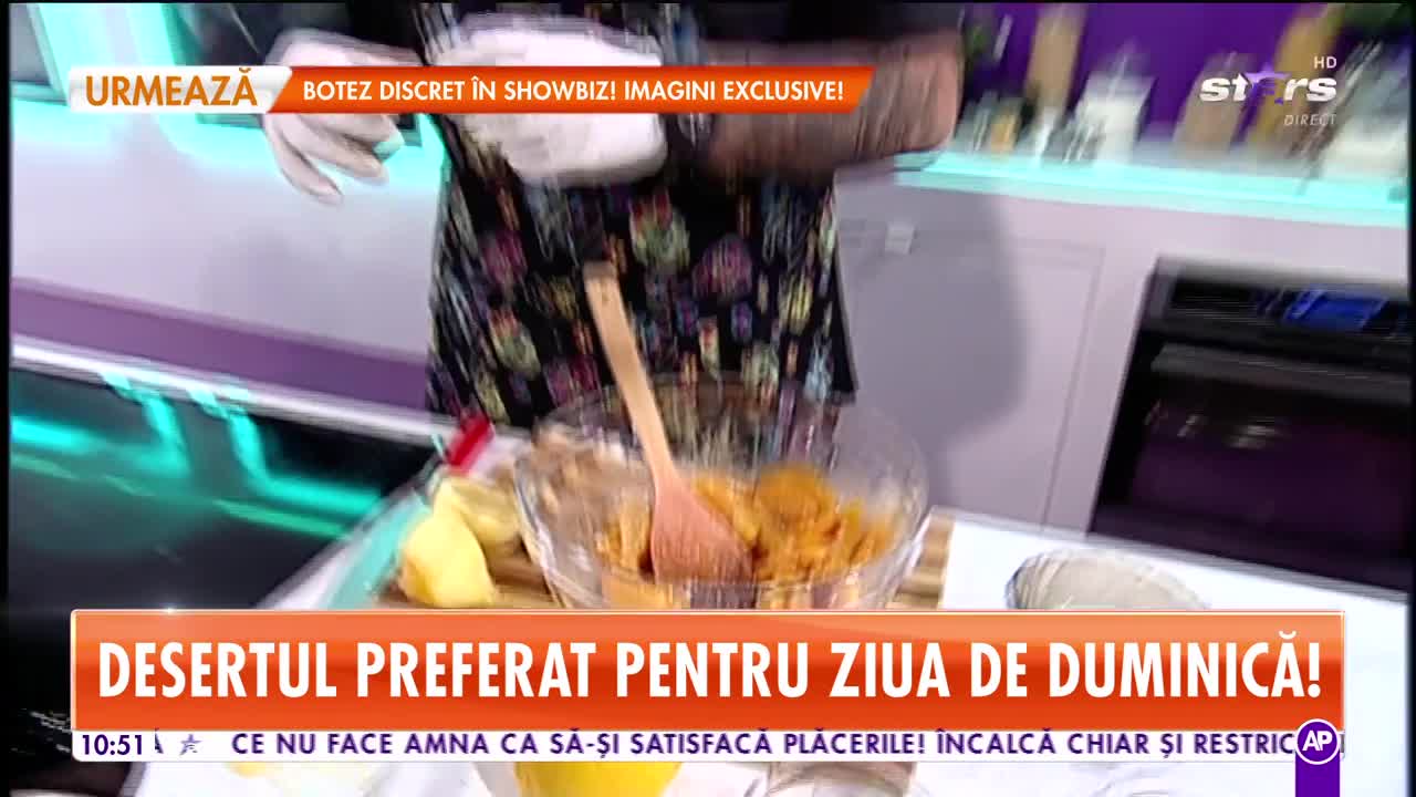 Reţeta lui Chef Munti de la Star Matinal: Plăcintă cu piersici şi &icirc;ngheţată de caramel sărat