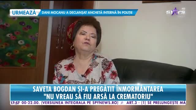 Saveta Bogdan şi-a pregătit deja înmormântarea