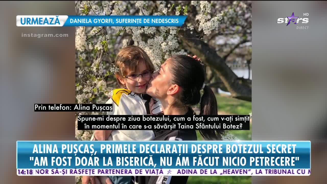 Alina Pușcaș și-a botezat fetița în vârstă de 10 luni