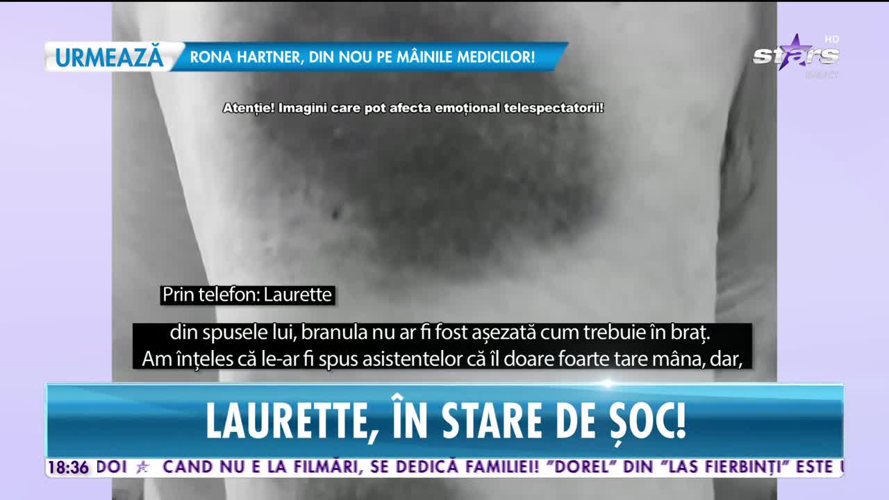 Laurette este în stare de şoc! Bunicul ei are vânătăi pe tot corpul, după ce a ieşit din spital