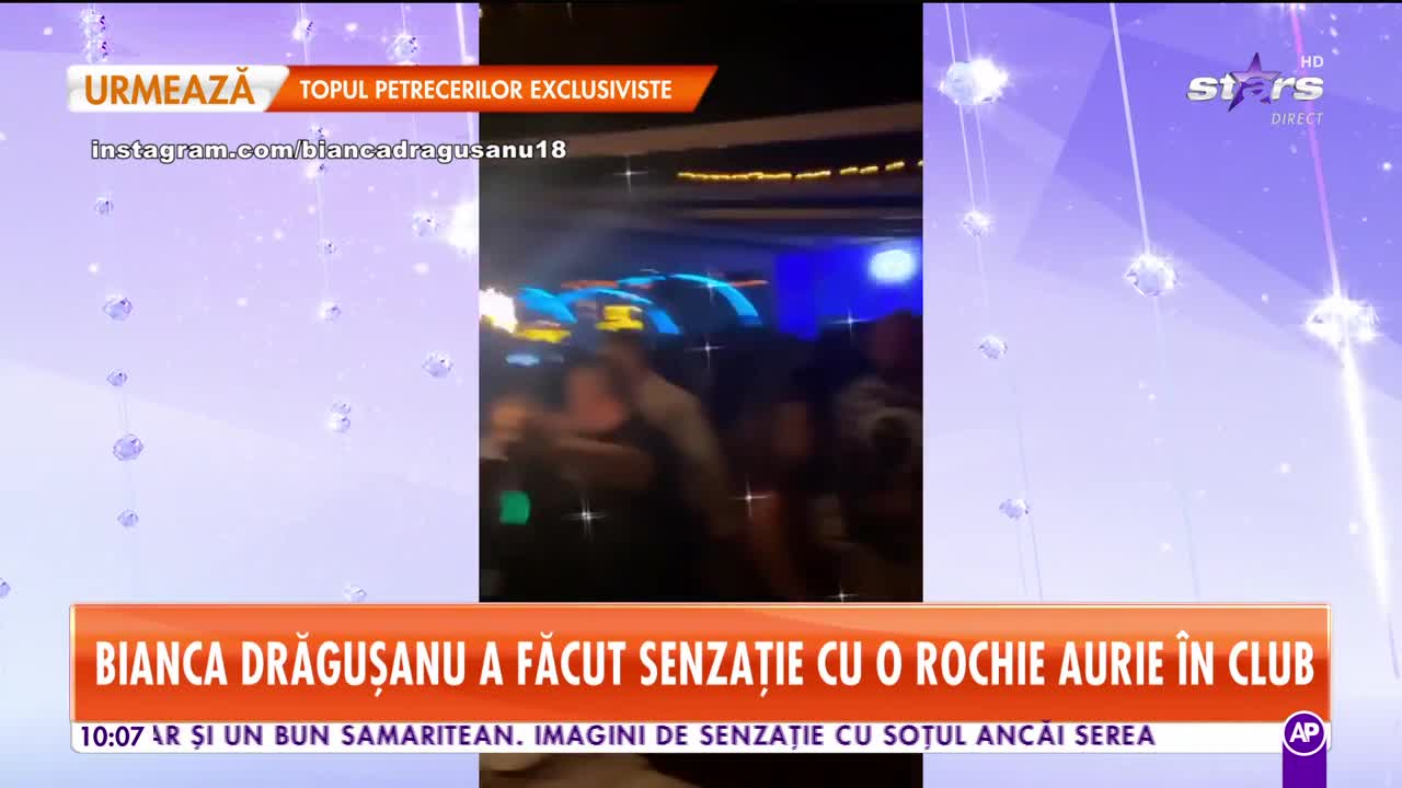 Bianca Drăgușanu a făcut senzație cu o rochie aurie &icirc;n club