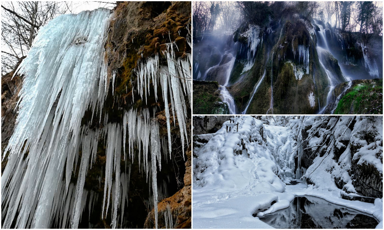 Cascada de cristal, minunea îngheţată bine ascunsă în inima pădurii ...