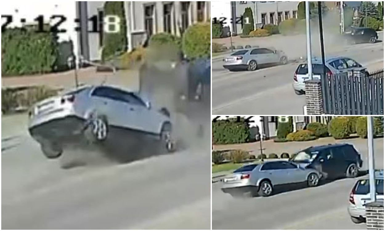 Băut, fără permis și urmărit de poliție, a izbit cu un Audi mașina viceprimarului. Accidentul din Vicovu de Jos a fost filmat