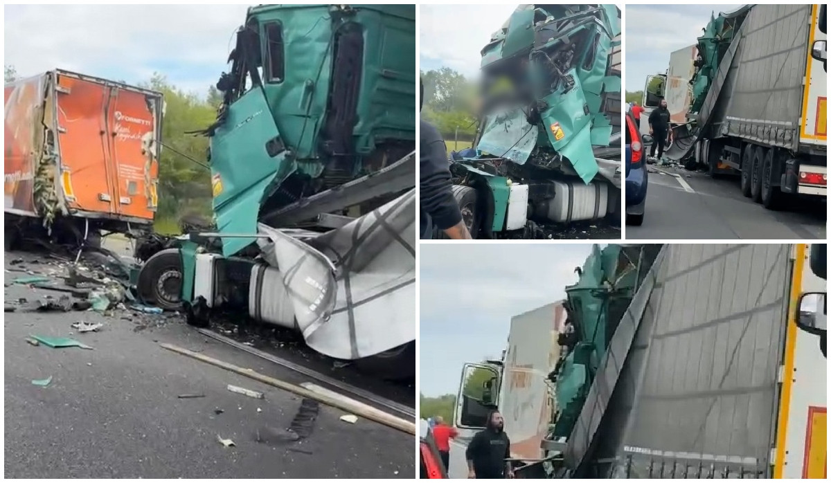 Un TIR înmatriculat în Timiş, implicat într-un accident grav pe autostrada M5 din Ungaria. O femeie aflată pe locul din dreapta a murit