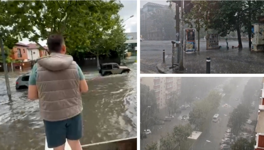 Capitala, lovită de o furtună care apare o dată la 100 de ani. Zeci de copaci căzuţi şi maşini avariate