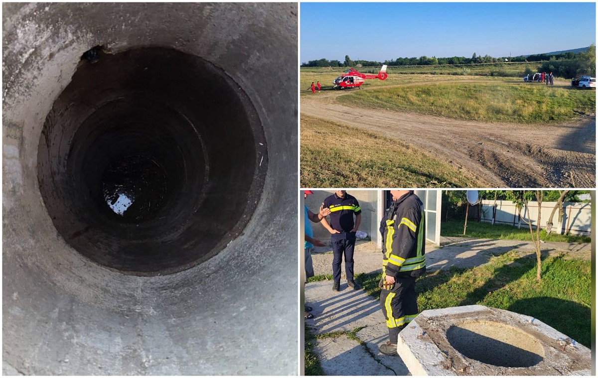 Copil de doar 3 ani, salvat după ce a căzut într-o fântână adâncă de patru metri, în Iași