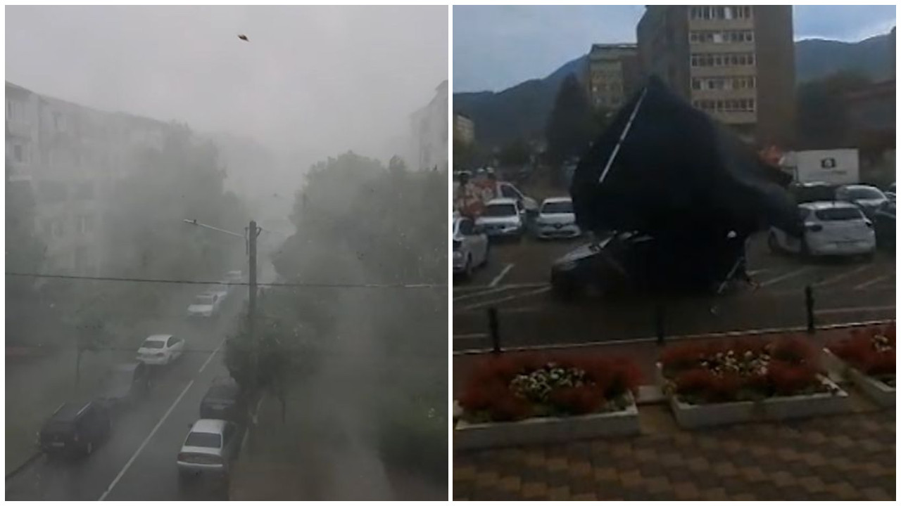 Zonele lovite de vânt cu forţa unui uragan. Temperaturile scad drastic şi vin furtunile