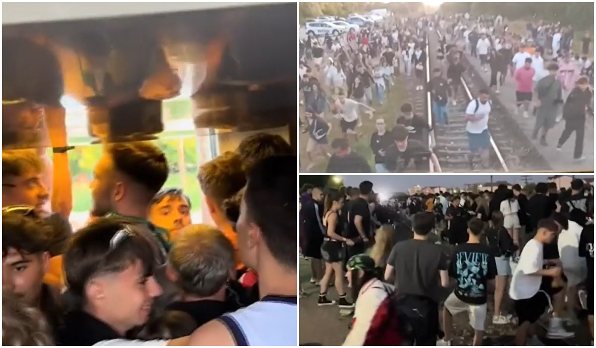 Haos în gara din Costineşti, după Beach, Please. Mii de tineri au aşteptat trenurile direct pe şine