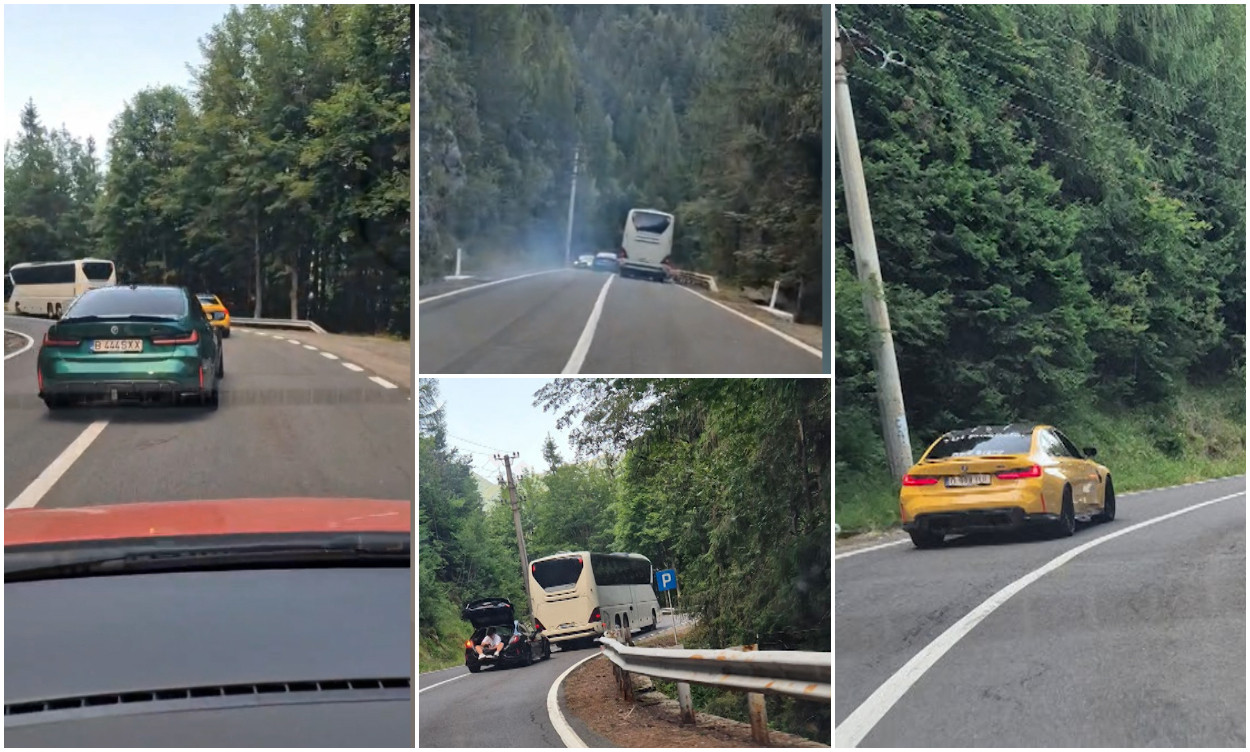 Teribilişti filmaţi gonind cu o viteză ameţitoare pe Transfăgărăşan. Speriaţi, alţi şoferi au sunat la 112