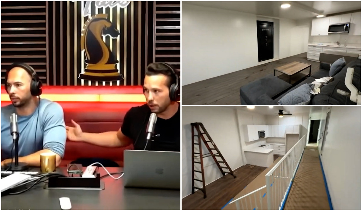 Fraţii Tate se pregătesc de "sf&acirc;rşitul lumii" la Bucureşti. Buncăr cu cinema, bară de striptease şi seif