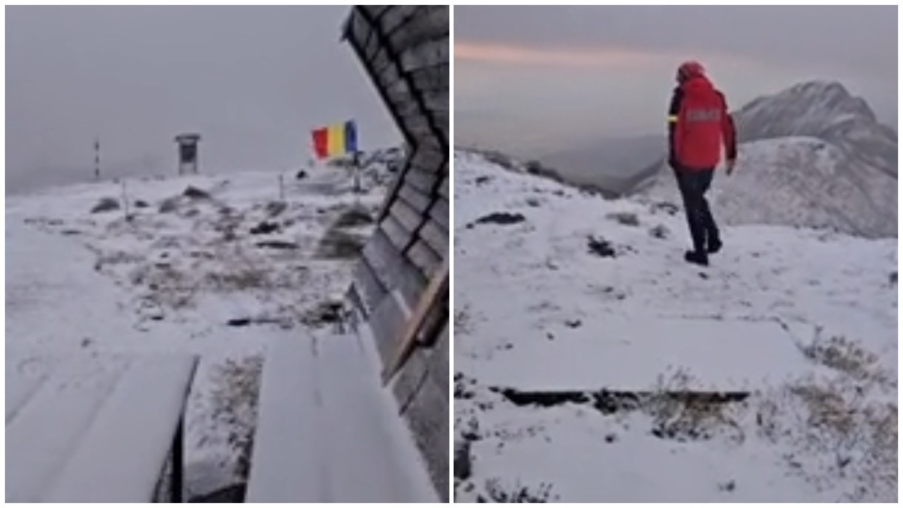Zăpadă pe Munţii Bucegi. Iarna a pus stăpânire pe cele mai înalte vârfuri montane din România