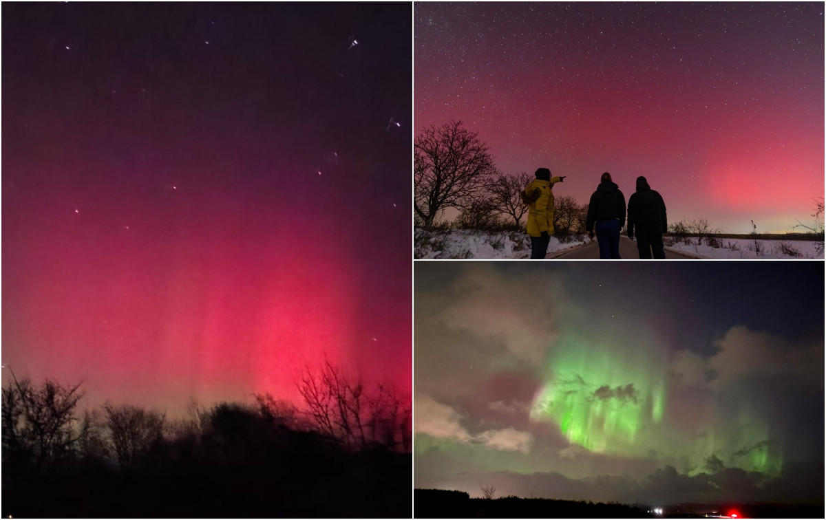 Aurora boreală vizibilă în România, după furtuna solară
