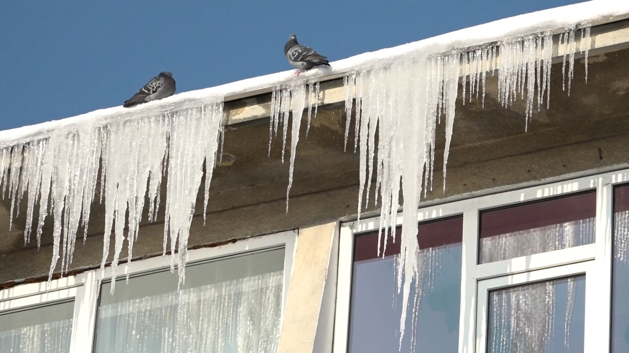 Zăpada de pe acoperișuri avariază mașinile în Timișoara