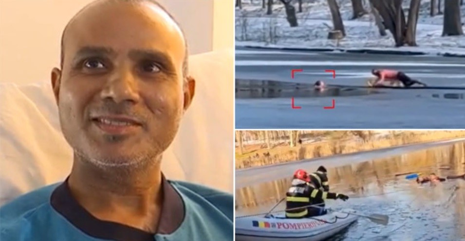 Craiova: Indian salvează fetiță din lac înghețat