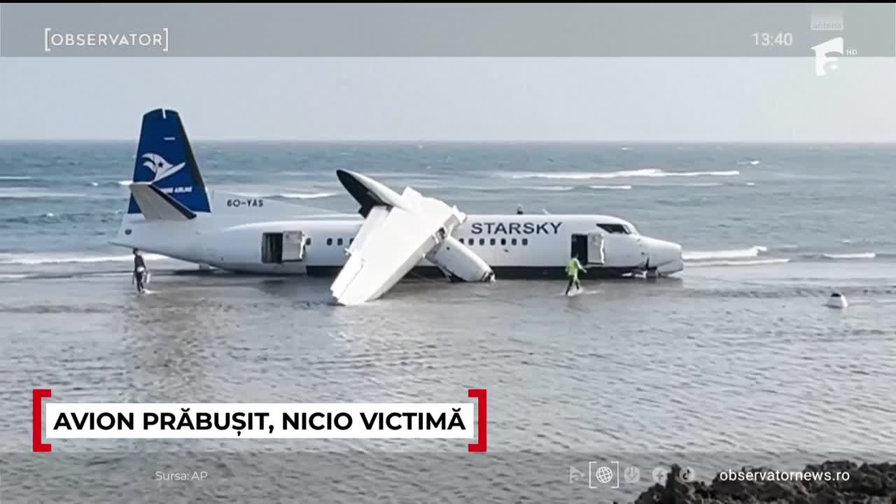 Avion prăbușit în Somalia, supraviețuitori în siguranță