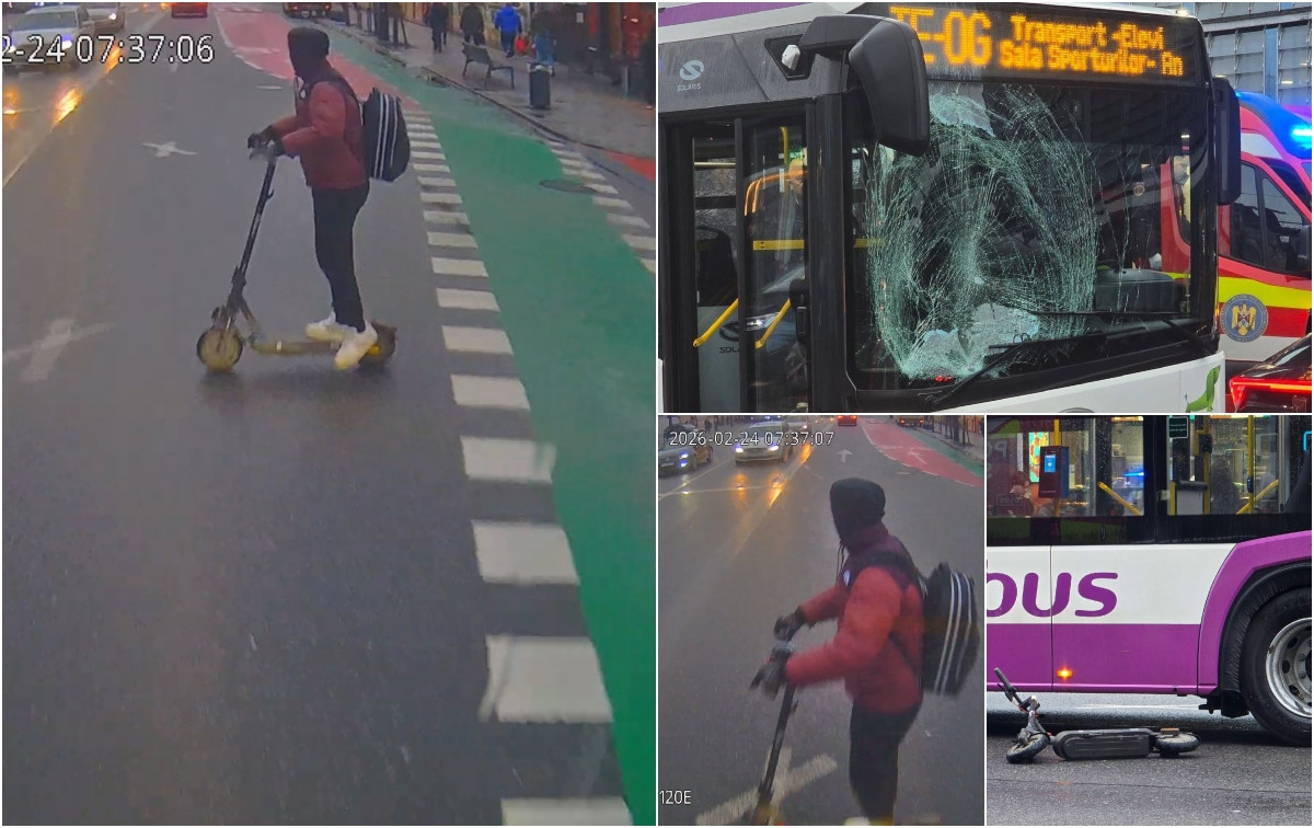 Adolescent pe trotinetă lovit de autobuz în Cluj-Napoca