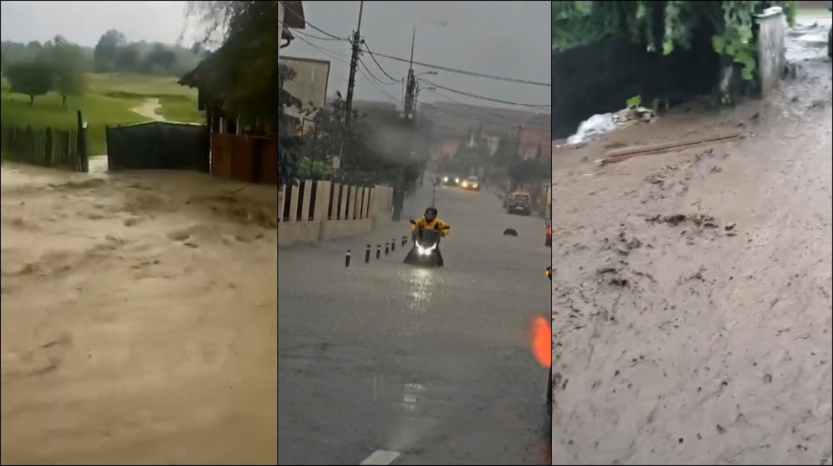 Prăpăd în România, după fenomenele meteo extreme. Două case lovite de fulger, zeci de locuințe inundate