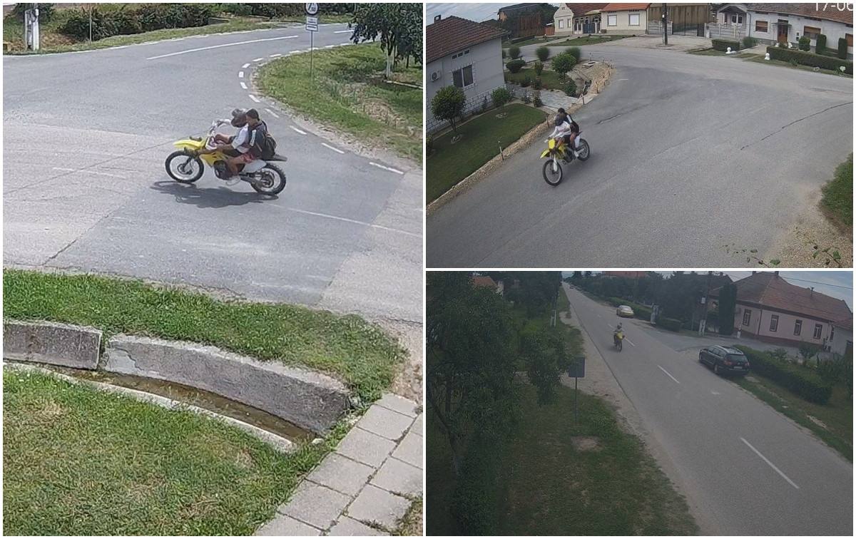 Ultimele clipe din viaţa celor doi tineri aflaţi pe motocicletă, surprinse de camerele de supraveghere
