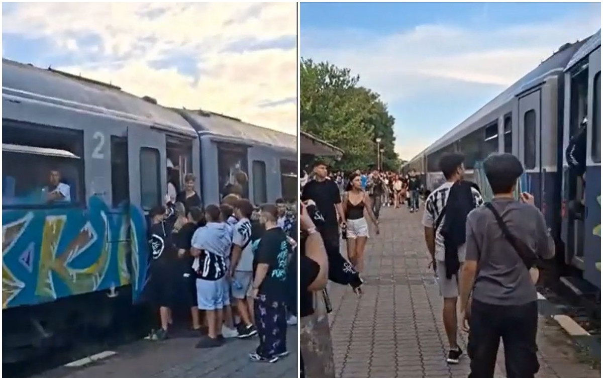 Haos pe calea ferată spre litoral. Sute de tineri, înghesuiți în trenurile spre Costinești